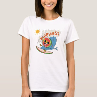 Lustiger Surfer-Wassermelonen-T-Shirt – Gute-Laune T-Shirt