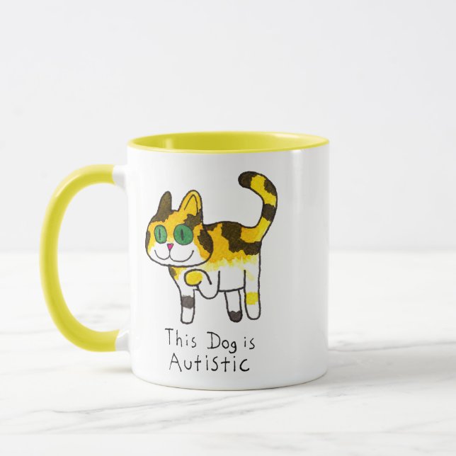 Lustiger süßer autistischer Hunde-Comic Tasse (Links)