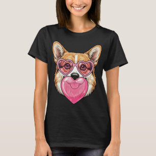 Lustiger süßer Corgi-Hund Herz-Bubble-Gum-Welpen-G T-Shirt