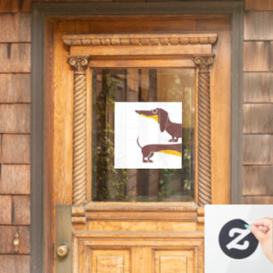 Lustiger süßer Dachshund für lange Hundebesitzer Fensteraufkleber