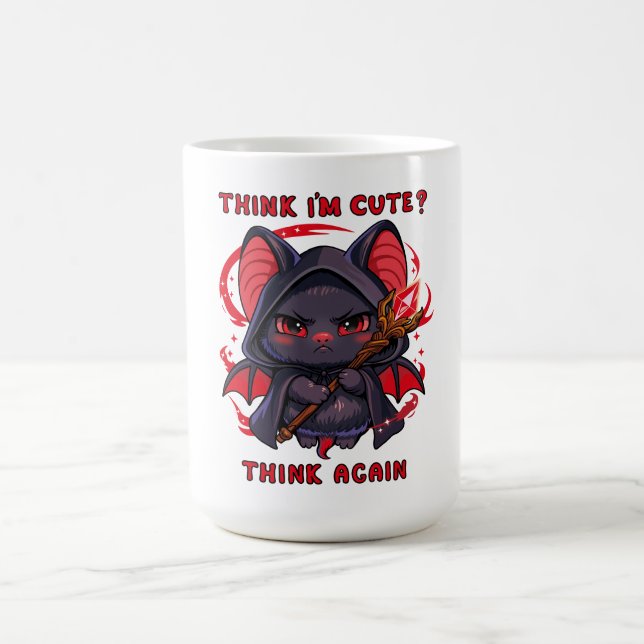 Lustiger süßer Fledermausmagier  Kaffeetasse (Mittel)