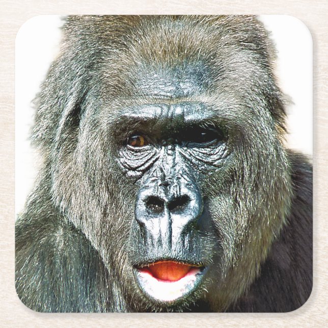 LUSTIGER SÜßER GORILLA RECHTECKIGER PAPPUNTERSETZER (Vorderseite)