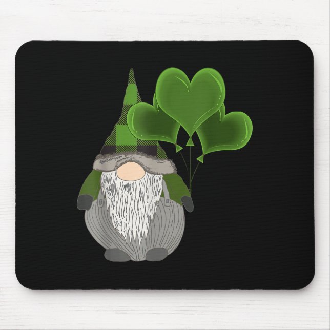 Lustiger süßer irischer Gnom St. Patricks Day Herz Mousepad (Vorne)