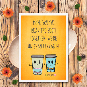 Lustiger Süßer Kaffee Kawaii Beste Mutter Aller Ze Karte