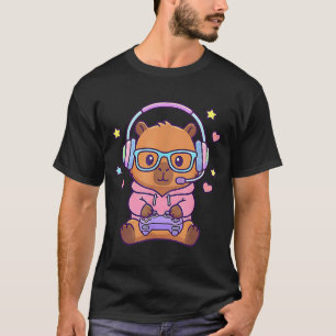 Lustiger süßer kawaii Capybara-Gamer Gaming-Jungs T-Shirt