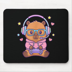 Lustiger süßer kawaii Capybara-Gamer-Jungen Mousepad