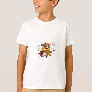 Lustiger süßer Musiker Cartoon-Aufkleber T-Shirt
