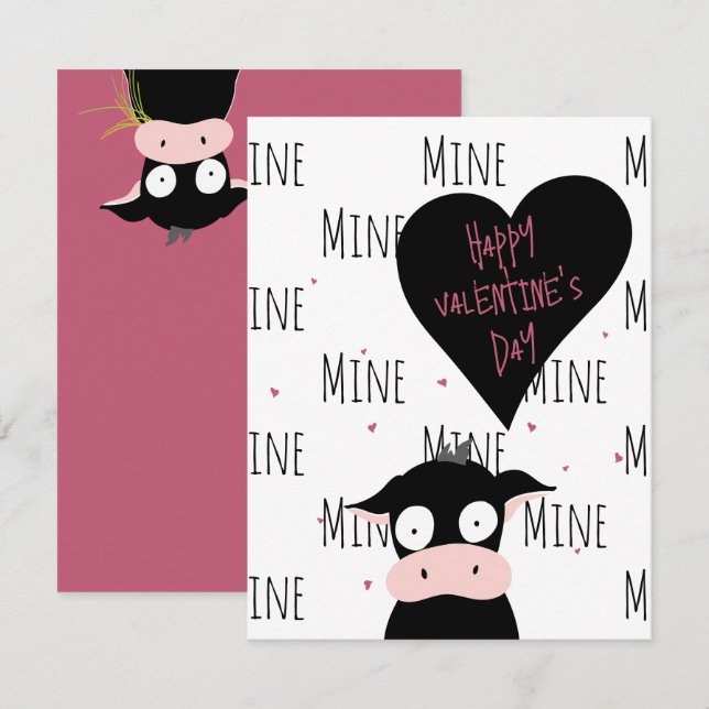 Lustiger Süßer „Nur Mooooo“ Kuh-Wortwitz Karte (Vorne/Hinten)