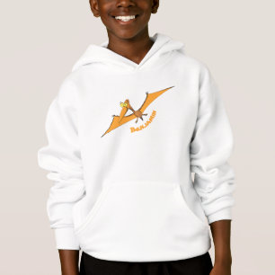 Lustiger süßer orange fliegender Pterodactylus-Car Hoodie