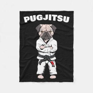 Lustiger süßer Pug Jiu Jitsu schwarzer Gürtel Bjj Fleecedecke