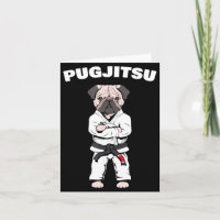 Lustiger süßer Pug Jiu Jitsu schwarzer Gürtel Bjj 