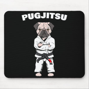 Lustiger süßer Pug Jiu Jitsu schwarzer Gürtel Bjj Mousepad