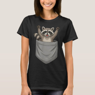 Lustiger süßer Waschbär jubelt Taschentier Tier T-Shirt