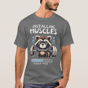 Lustiger süßer Waschbär-Workout-Fitnessstudio Fitn T-Shirt