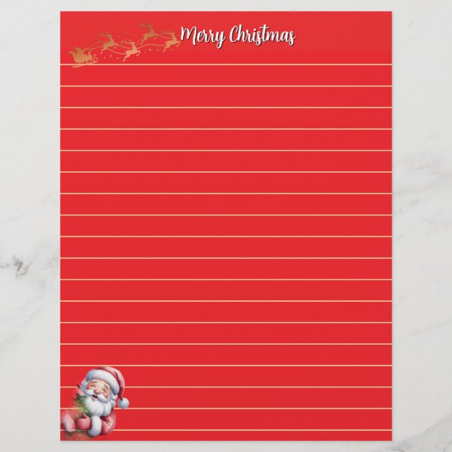 Lustiger süßer Weihnachtsmann & Typografie  Briefbogen (Vorderseite)