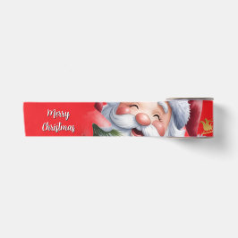 Lustiger süßer Weihnachtsmann & Typografie Satinband