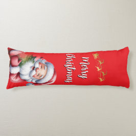 Lustiger süßer Weihnachtsmann & Typografie Seitenschläferkissen