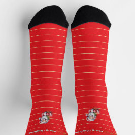 Lustiger süßer Weihnachtsmann & Typografie Socken