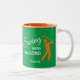 Lustiger SWING FÜR DEN HERRN Anpassbarer Golf Zweifarbige Tasse