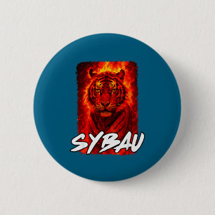 Lustiger Sybau ironischer Tiger Meme Sigma Brainro Button