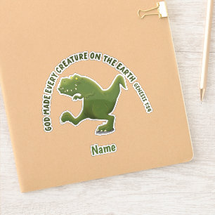 Lustiger T-Rex-Cartoon Gott hat jede Kreatur ersch Aufkleber