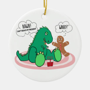 Lustiger T Rex Dinosaur Lebkuchen Weihnachten Keramik Ornament