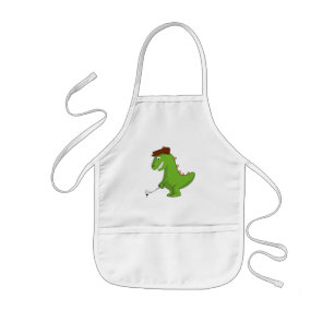 Lustiger T-Rex Dinosaur spielt Golf Kinderschürze