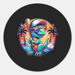 Lustiger T-Rex Dinosaur Verkaufs Spieler Kinder Ju Runder Aufkleber