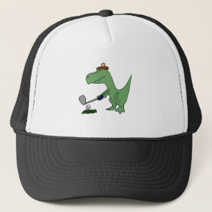 Lustiger T-Rex Dinosaurier, der Golf spielt Truckerkappe