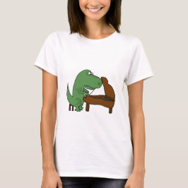 Lustiger T-Rex Dinosaurier, der Klavier spielt T-Shirt