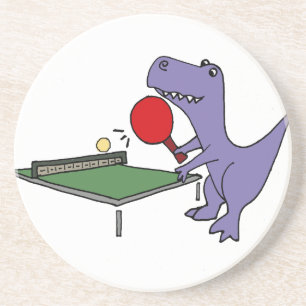 Lustiger T-Rex Dinosaurier, der Klingeln Pong Getränkeuntersetzer