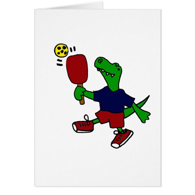 Lustiger T-Rex Dinosaurier, der Pickleball spielt (Vorne)
