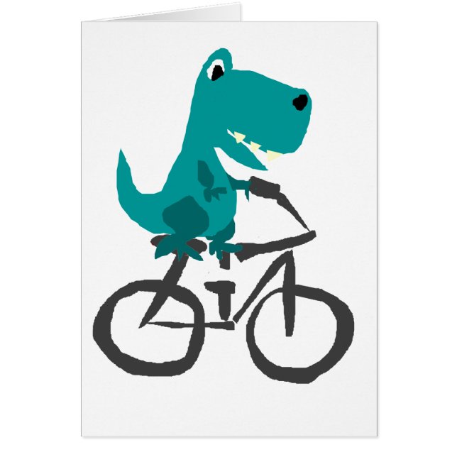 Lustiger T-rex Dinosaurier-Reitfahrrad-Cartoon (Vorne)