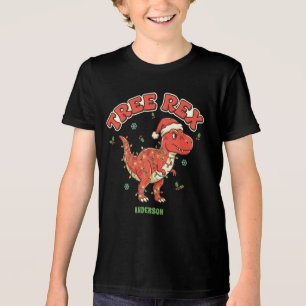 Lustiger T-Rex-Dinosaurier-Weihnachts-T-Shirt Tri-Blend Shirt