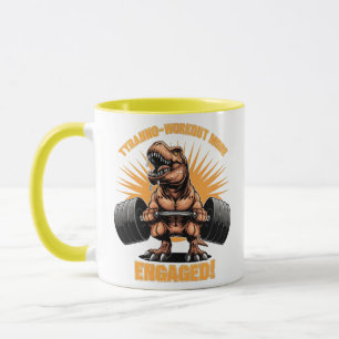 Lustiger T-Rex Dinosaurier Workout Fitness Gym Übu Tasse