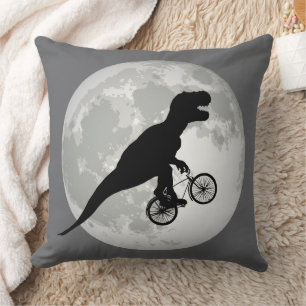Lustiger T-Rex fährt Fahrrad Kissen