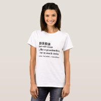 Lustiger T - Shirt der Nana-Wörterbuchdefinition