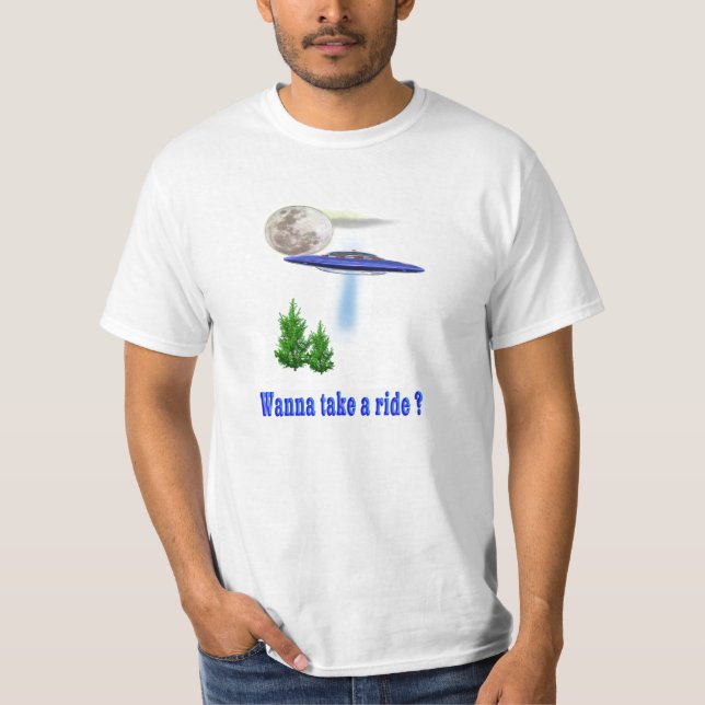 Lustiger T - Shirt UFO-Abduktion (Vorderseite)
