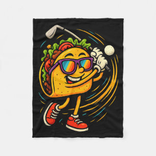 Lustiger Taco-Golfschwung mexikanischer Food-Humor Fleecedecke