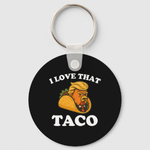 Lustiger Taco-Hühnchen-Taco-Trump kneift immer Schlüsselanhänger