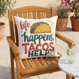 Lustiger Taco-Liebhaber-Fiesta-Foodie-Humor-Kunst Kissen