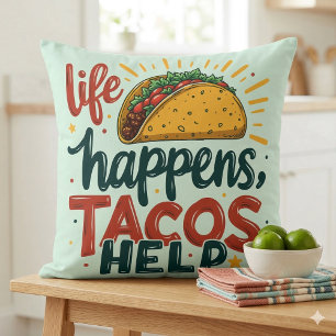 Lustiger Taco-Liebhaber-Fiesta-Foodie-Humor-Kunst Kissen