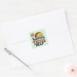 Lustiger Taco-Liebhaber-Fiesta-Foodie-Humor-Kunst Quadratischer Aufkleber