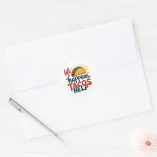 Lustiger Taco-Liebhaber-Fiesta-Foodie-Humor Kunst Runder Aufkleber