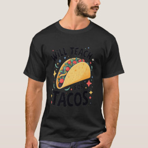 Lustiger Taco-Liebhaber-Lehrer wird für Tacos unte T-Shirt