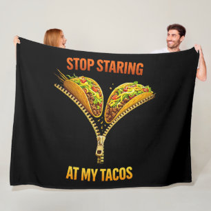 Lustiger Taco-Liebhaber Stop Staring Fleecedecke