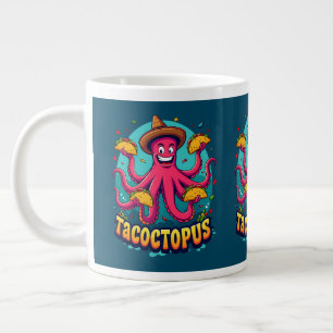 Lustiger Taco-Oktopus-Cartoon-Lebensmittel-Wortwit Jumbo-Tasse