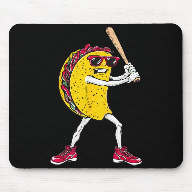 Lustiger Taco spielt Baseball mexikanischer Cinco  Mousepad (Vorne)