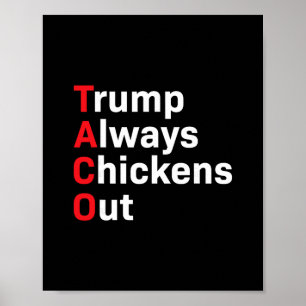 Lustiger Taco Trump kneift immer Poster