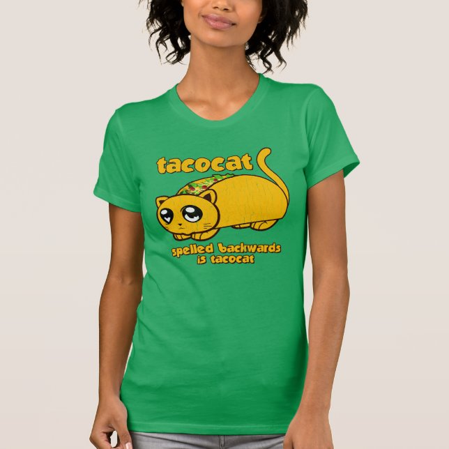 Lustiger Tacocat rückwärts buchstabiert T-Shirt (Vorderseite)